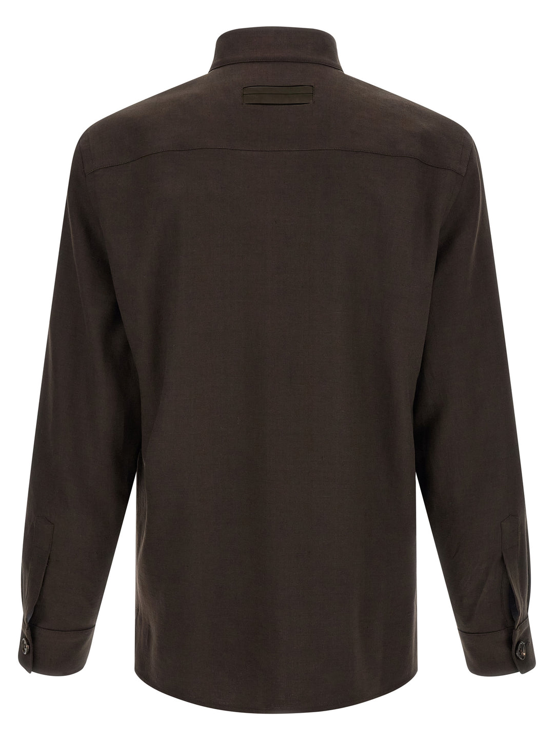 Zegna Oasi Lino Shirt and Blouse - Brown | 3713c3d3ce40ae7bf9a7e4355cb84587fbe85e85