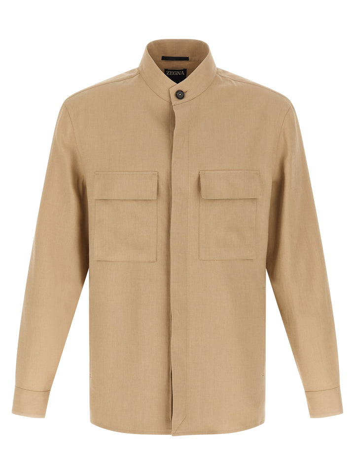 Zegna Oasi Lino Shirt and Blouse - Beige | 3f2b1344f59870434b45333053f56ad39bafe8df