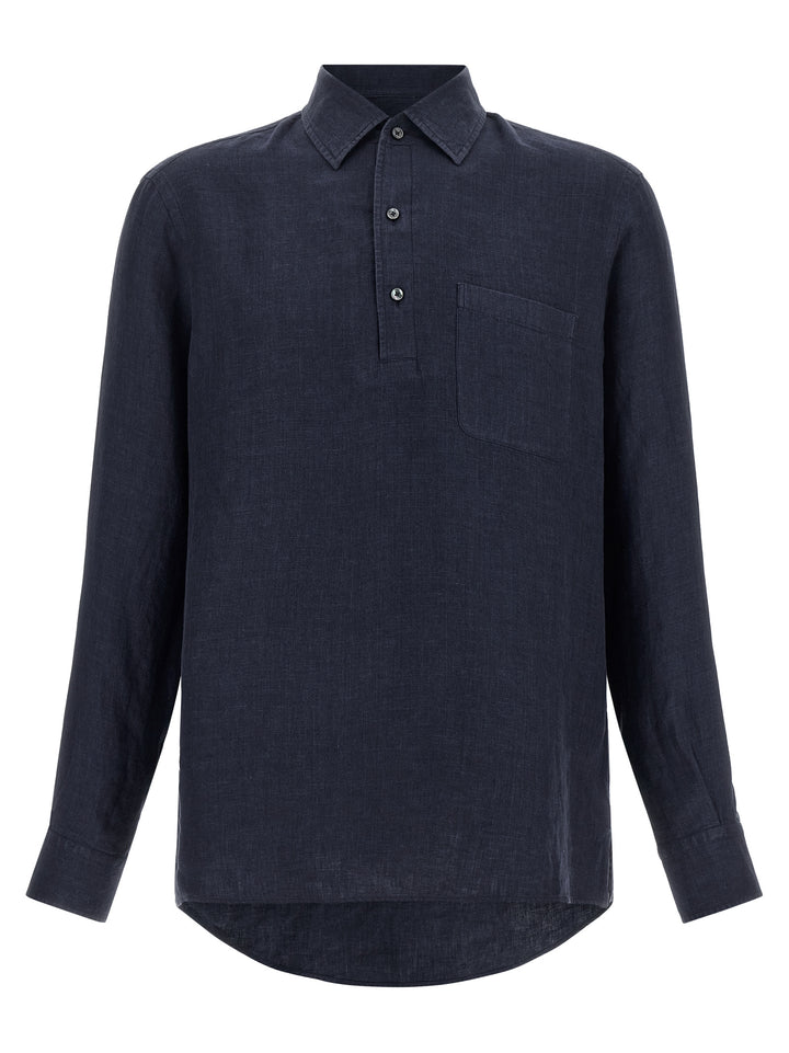 Zegna Oasi Lino Polo - Blue | 19dbb4bfb3c9472e8d429917779815be46ef41dd