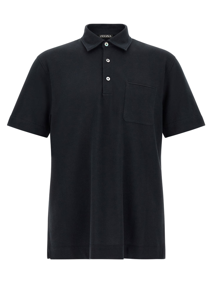 Zegna Shirt With Pocket Polo - Blue | dd8fcccf42264d8d6685bce7d231e1e76dc7591f