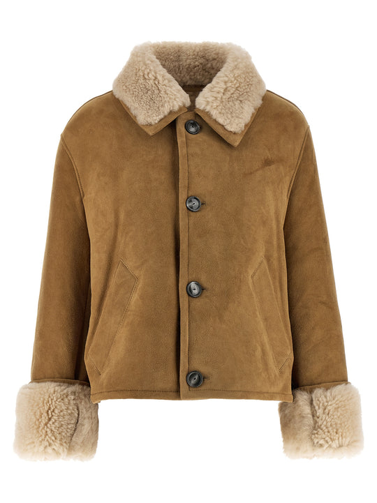 Shearling Jacket Fur Beige