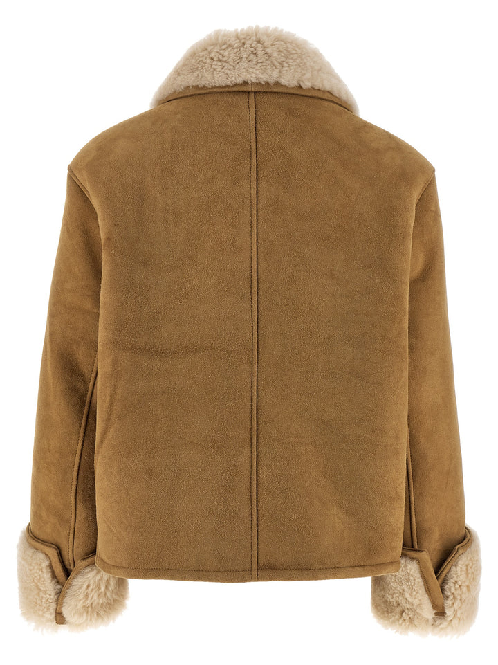 Ami Paris Shearling Jacket Fur - Beige | 4e05507daf1b73af881532a948fb9aa740b1c339