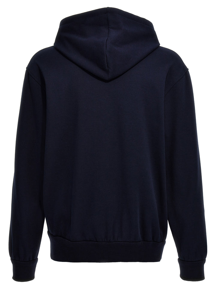 Brioni Piquet Cotton Hoodie Sweatshirt - Blue | 3d67c07477a2a76cb37ff68d9d138b0fb146ca15