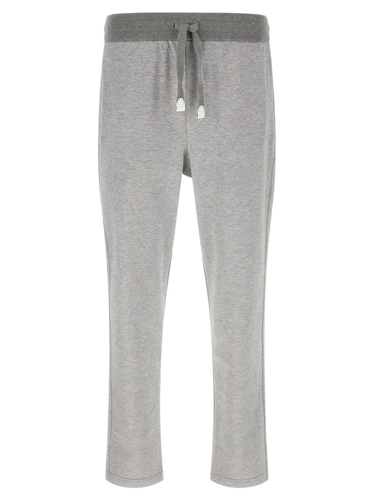 Piqué Cotton Joggers Pants Gray