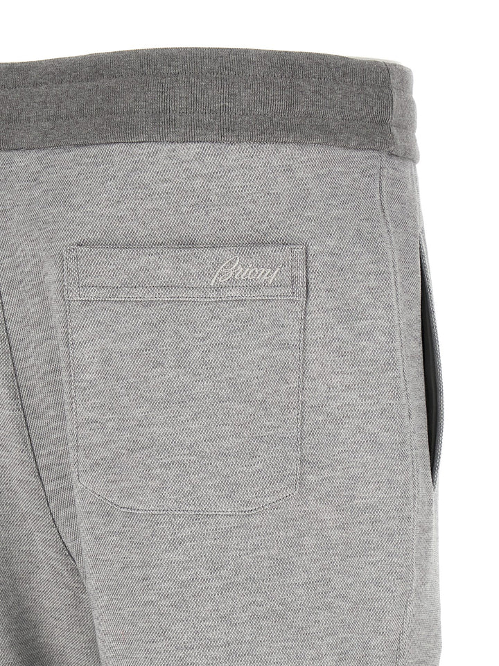 Brioni Piqué Cotton Joggers Pants - Gray | 0cfd080aeec05af1eeb2eb356f19ba2522c22a8c