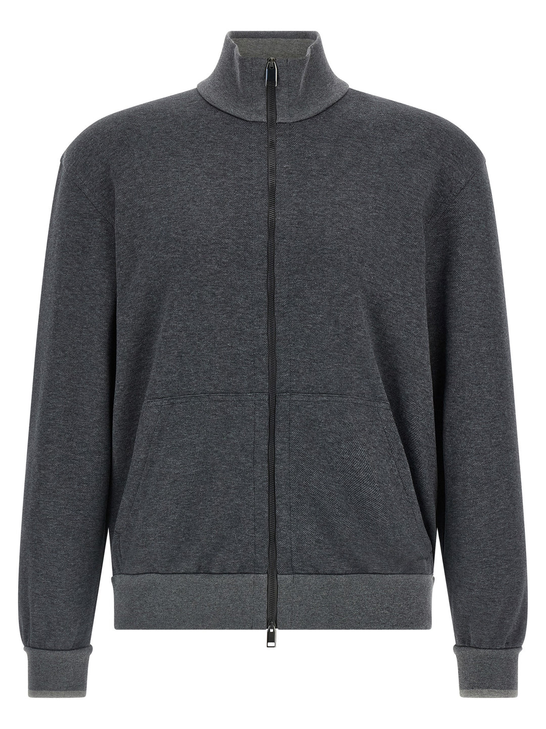 Brioni Piqué Cotton Sweatshirt - Gray | f456bcb19629f30f4561753ddba6c7fa16917c3a