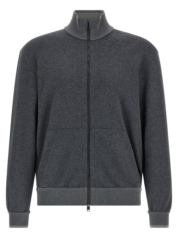 Brioni Piqué Cotton Sweatshirt - Gray | f456bcb19629f30f4561753ddba6c7fa16917c3a