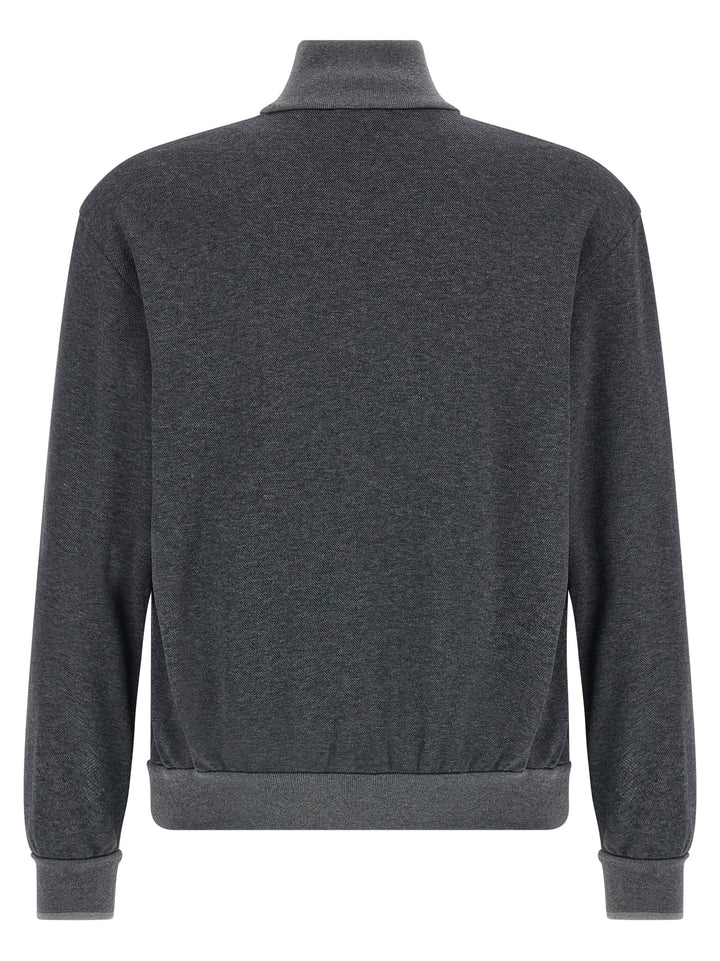 Brioni Piqué Cotton Sweatshirt - Gray | 6fa75dedc438423b4186de5c58a188c5caf0b585