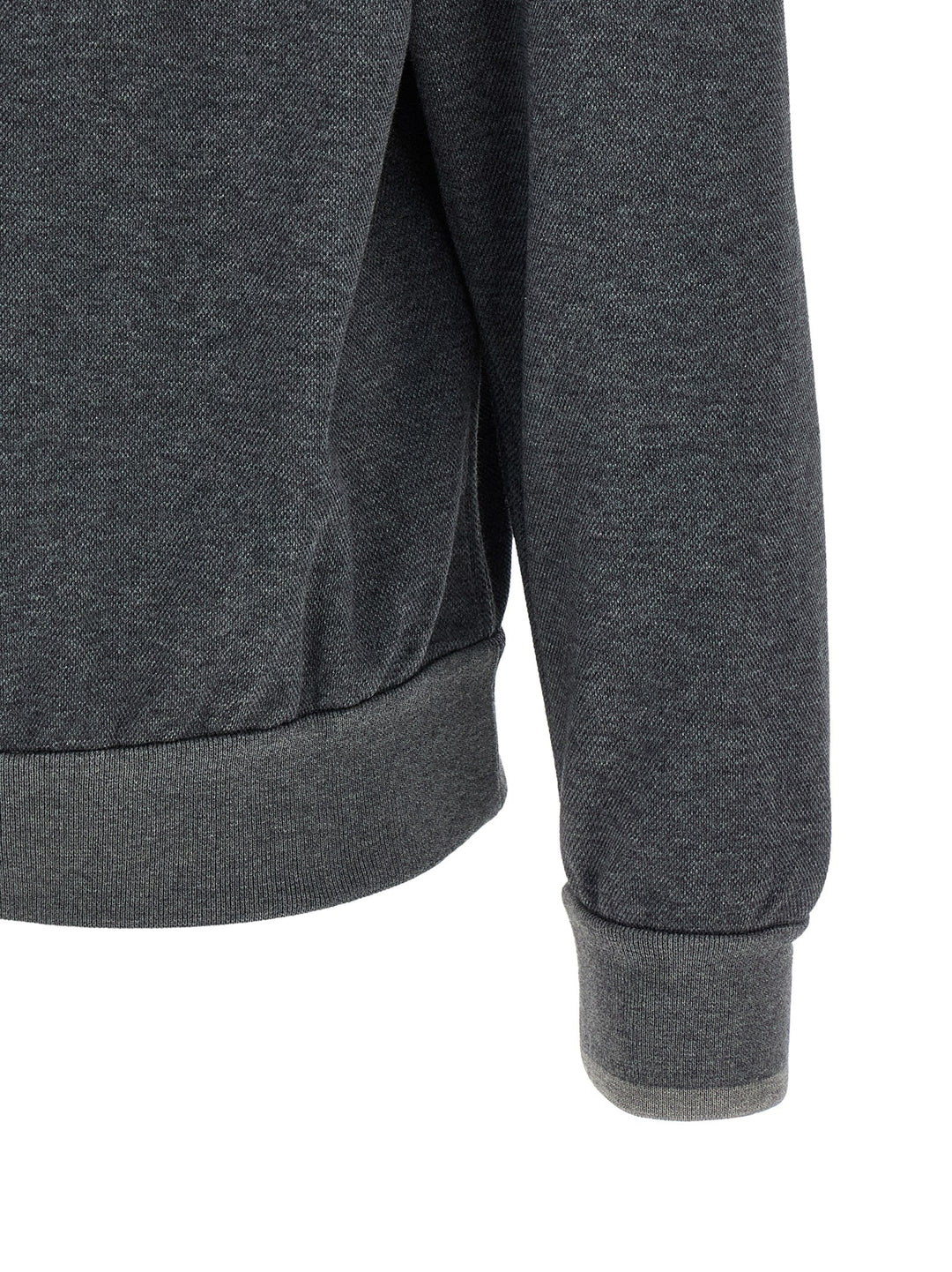 Brioni Piqué Cotton Sweatshirt - Gray | 239f3b4e12f4ccb3ba33e00b3f679f8a7df18b47