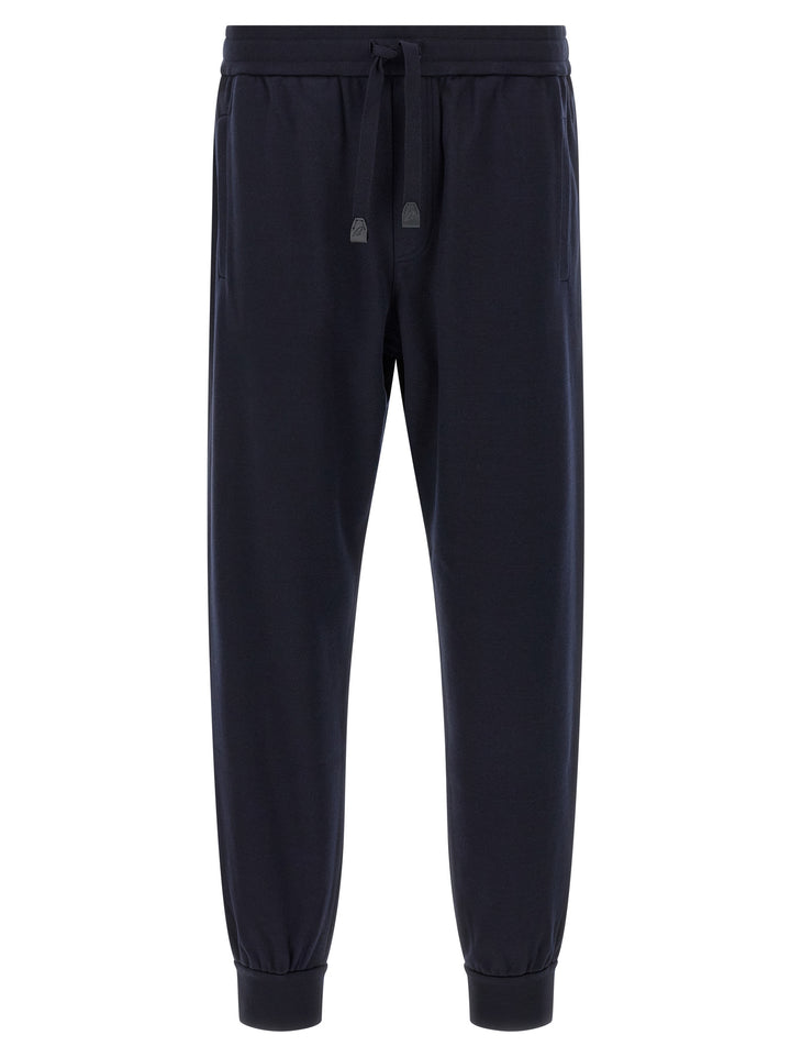 Brioni Cotton And Cashmere Joggers Pants - Blue | 50dcf9fabe7825373945382ca4af46c2242f27af