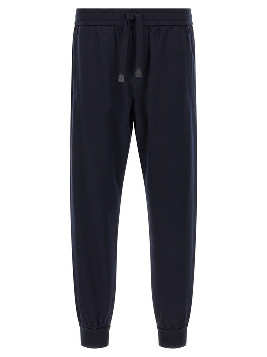 Cotton And Cashmere Joggers Pants Blue