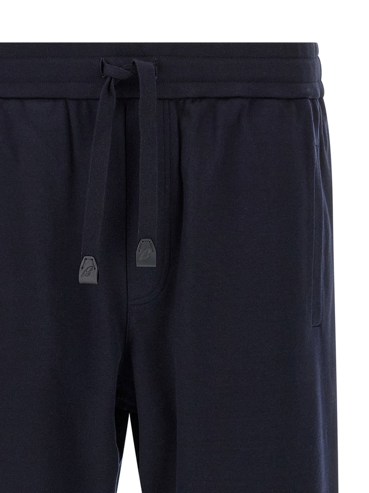 Brioni Cotton And Cashmere Joggers Pants - Blue | 1b2924bbf1514a6c140da51954158e0a92e8cb21