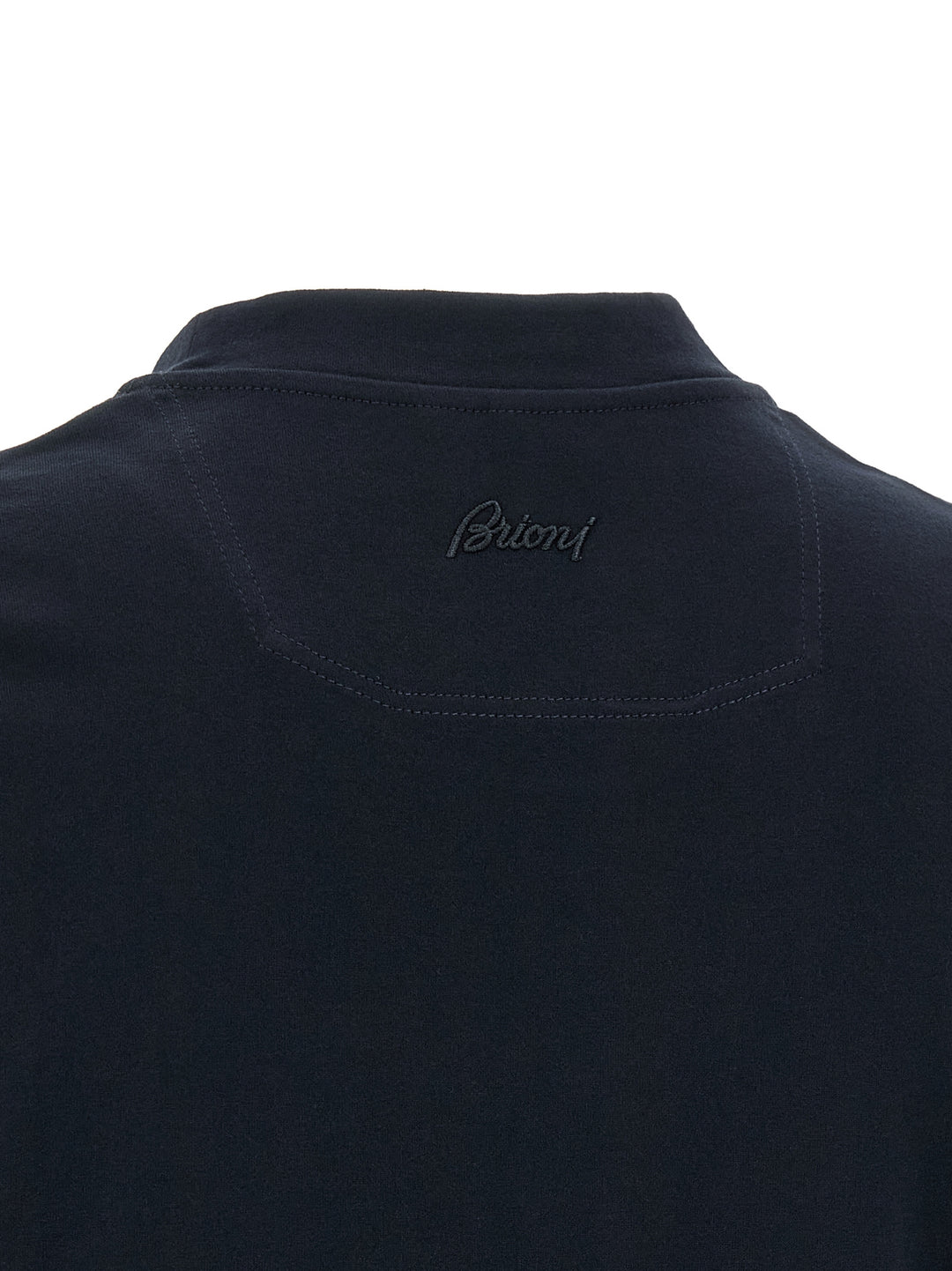 Brioni Logo Embroidery T-shirt - Blue | 165ed688d3951701f943a9ecad5feed2215ca7df