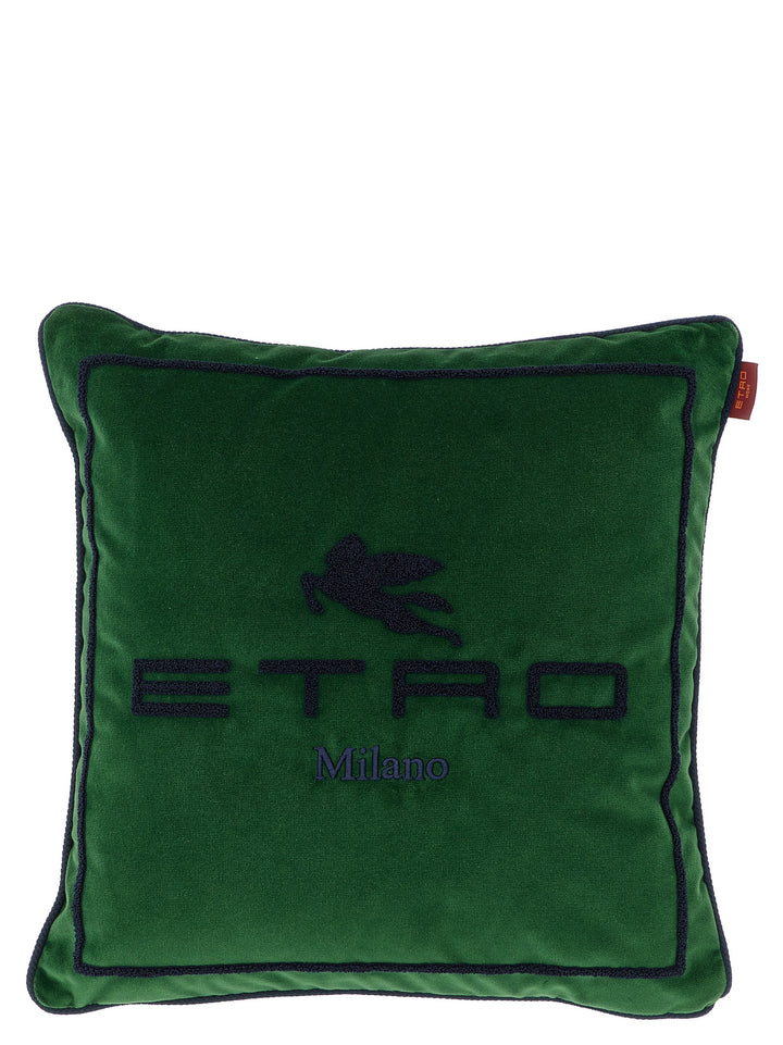 Etro Home Spunga Logo Cushion Cushions - Green | b7ca4741efbe9f458c6fec8a58c60ca07f649599