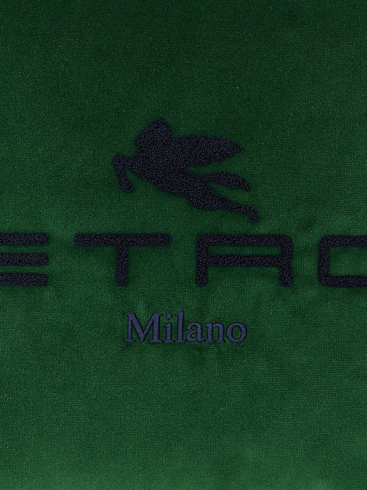 Etro Home Spunga Logo Cushion Cushions - Green | c346ddd89a8f32a753139796a726e1b574583daa