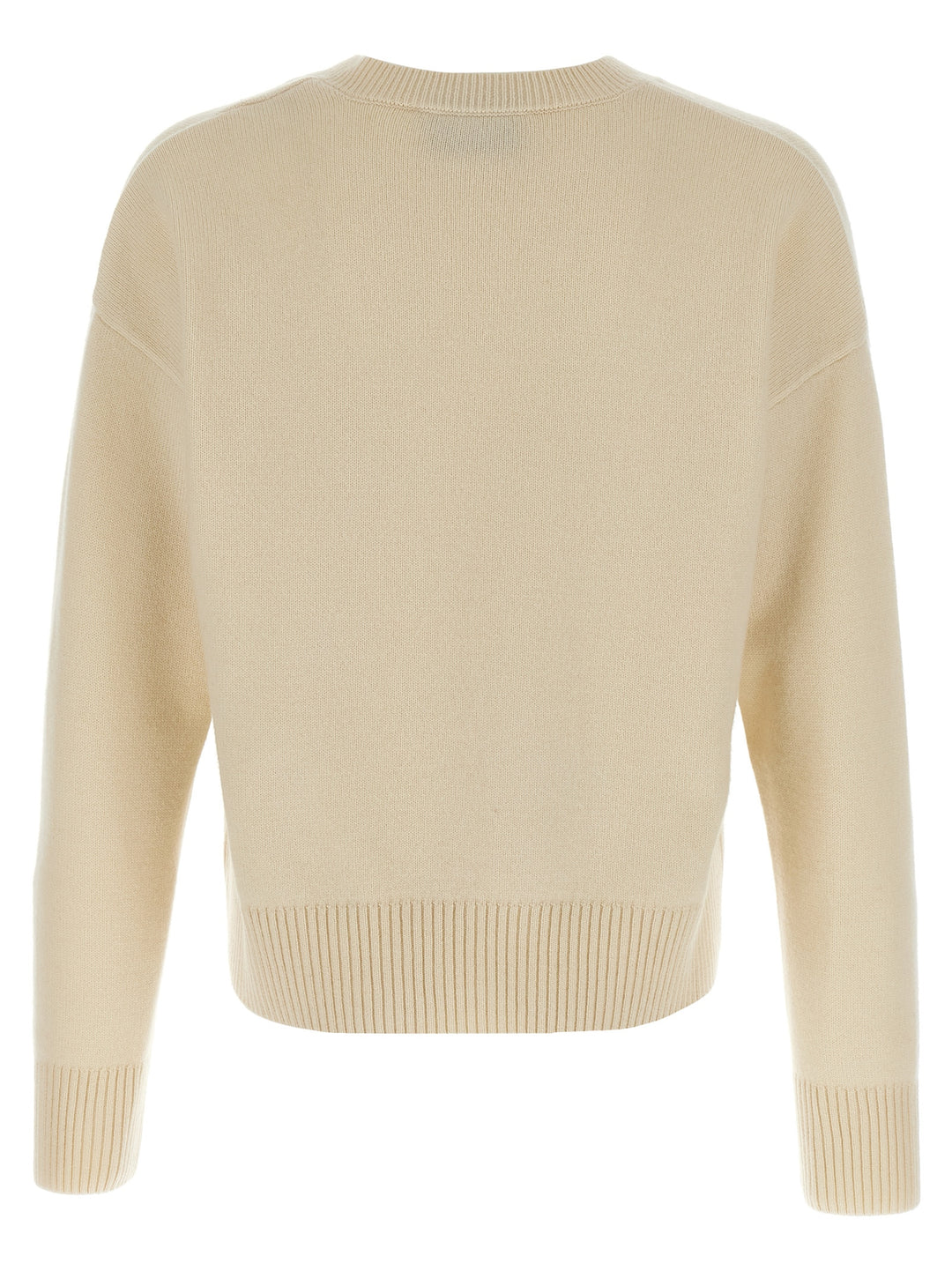 Ami Paris Puff Logo Patch Sweater Sweaters and Cardigans - Beige | 772fe6c8d7baae70eb22c599b196e636ccfc14a4