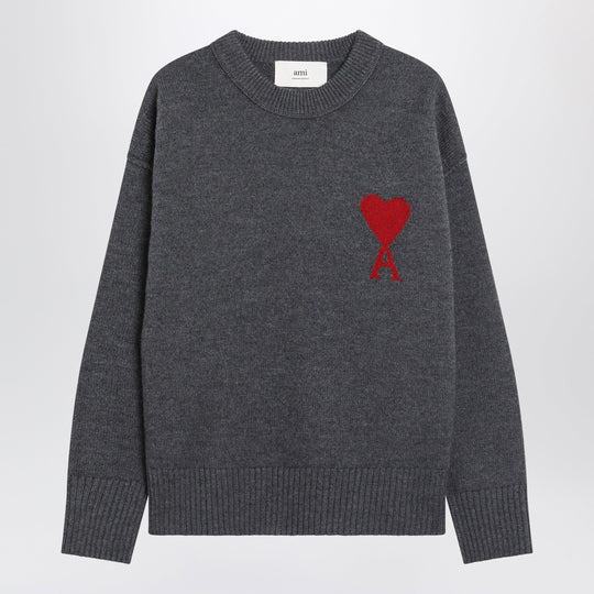 Ami De Coeur Sweater In Grey Virgin Wool