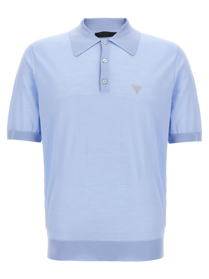 Prada Wool  Shirt Polo - Light Blue | 002e344e109446f58db38f18c4b8c9024ebb830d