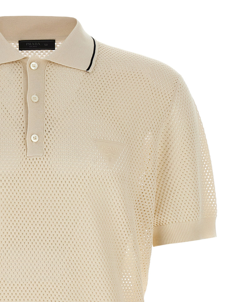 Prada Openwork  Shirt Polo - White | 5a7f20828454a89981ab64e0cc332c3bd21c9a21