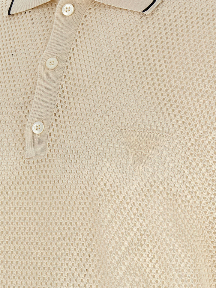 Prada Openwork  Shirt Polo - White | a8f24a61b05b42e184068fe48212d7969244f702