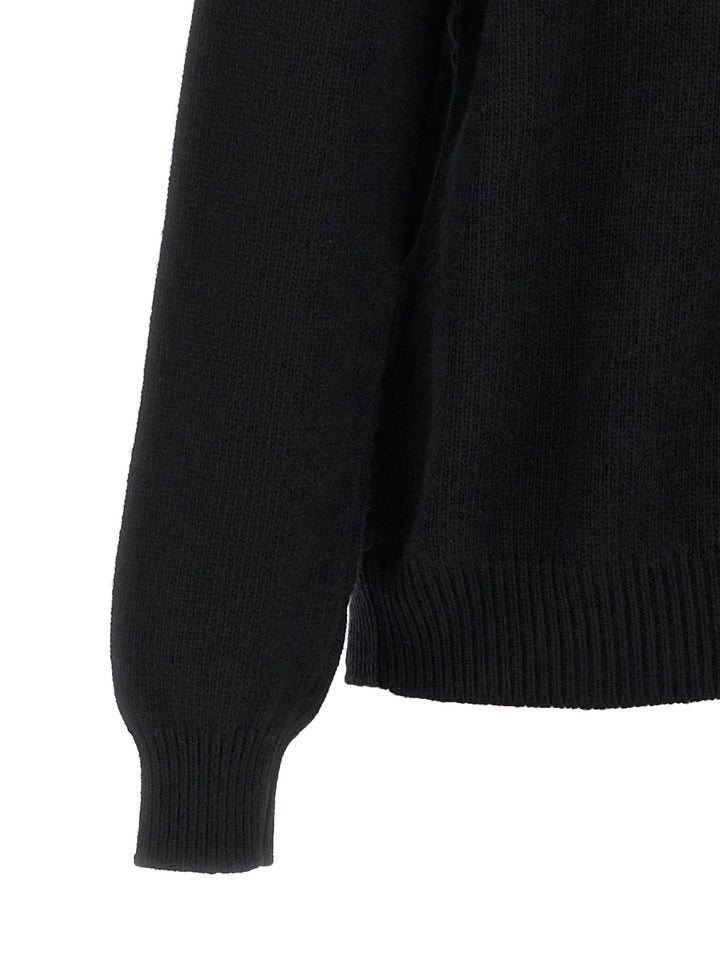 Prada Logo Bimaterial Cardigan Sweaters and Cardigans - Black | b973bdbb9025ed5d259069a897c863dfdf5a61ad