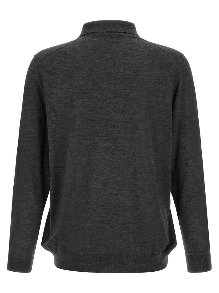 Kiton Wool  Shirt 14 Microns Polo - Gray | 4cfee731df297b6c4820c058a609151717ebef38