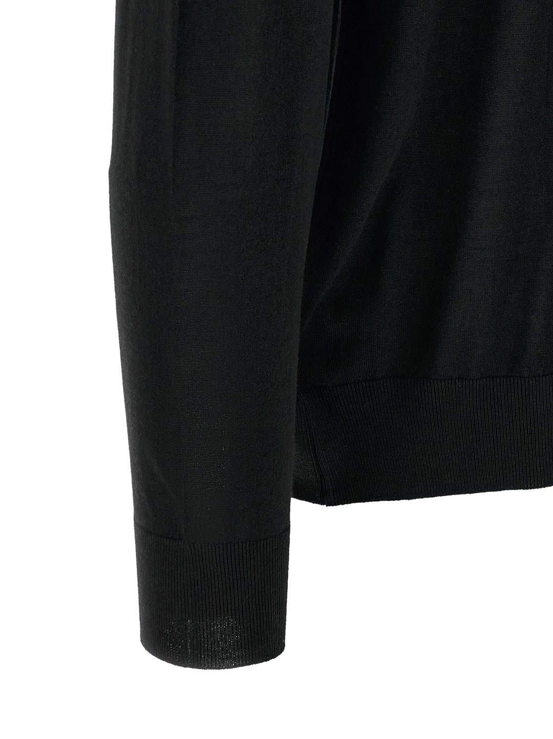 Kiton Wool  Shirt 14 Microns Polo - Black | e799ac46629f19ef6ac317aac6f3fb860f502507
