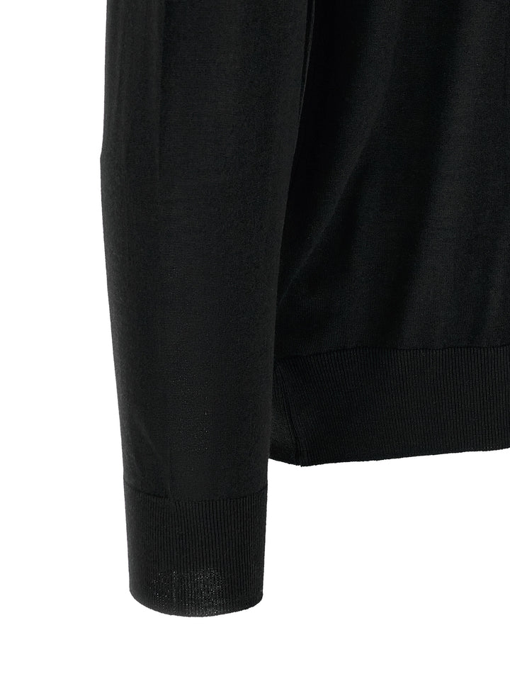 Kiton Wool  Shirt 14 Microns Polo - Black | e799ac46629f19ef6ac317aac6f3fb860f502507