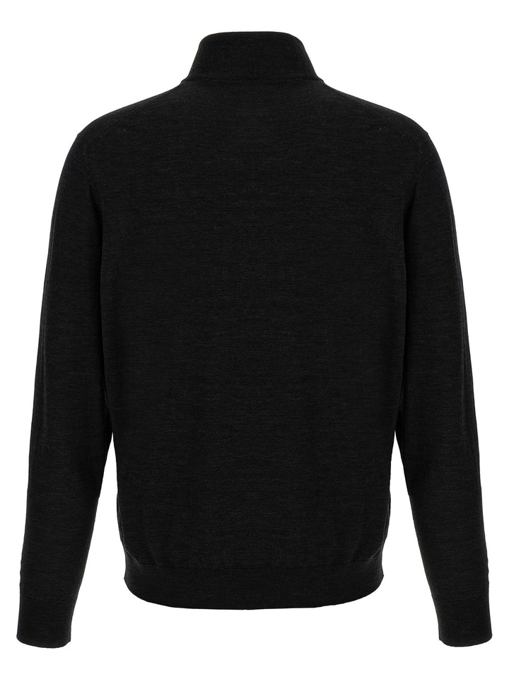 Kiton Half-Zip Sweater Sweaters and Cardigans - Black | eeca461fdbc9d96e0d9fdf64e804ff87de66ab27