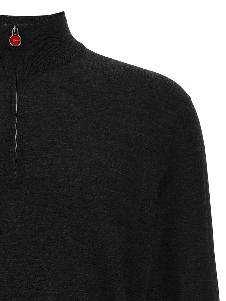 Kiton Half-Zip Sweater Sweaters and Cardigans - Black | 10050c4185ba14e7ca70aaa450a5230da4b69e19