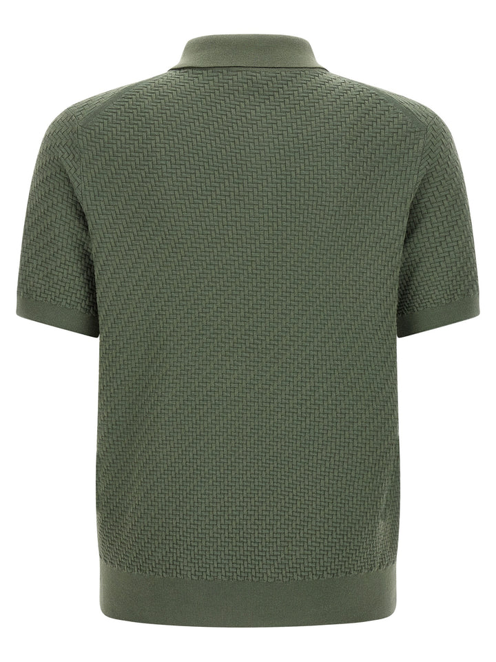 Brioni Weaving  Plot Polo - Green | 55112c21af5955860fd0bc5deb1069daaecb4f6d