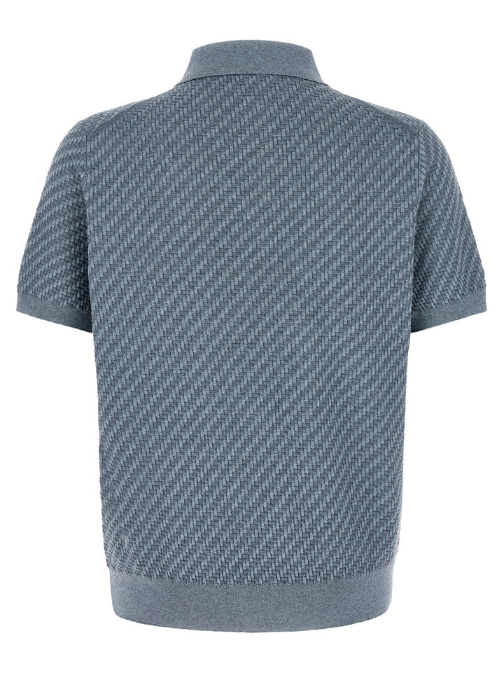 Brioni Trama Polo - Blue | 293453aaf12a45d174d68940b78910ec62aa2767
