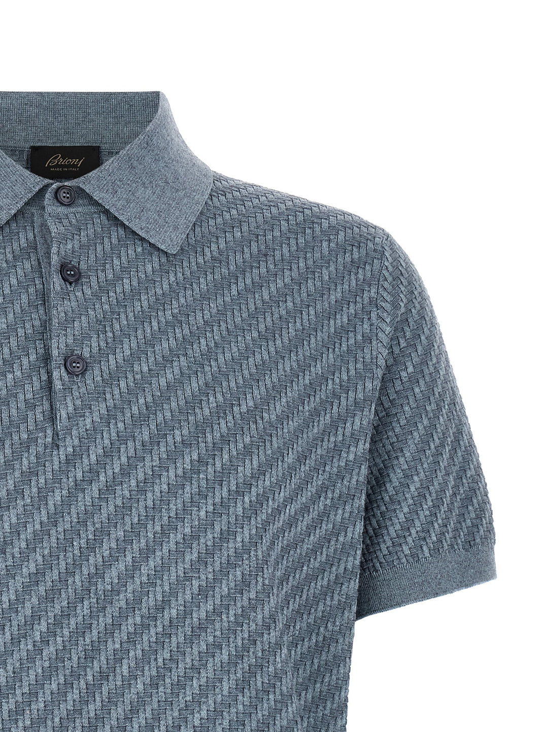 Brioni Trama Polo - Blue | df15dc4193bffc174f02d5c2732fd680a451828f