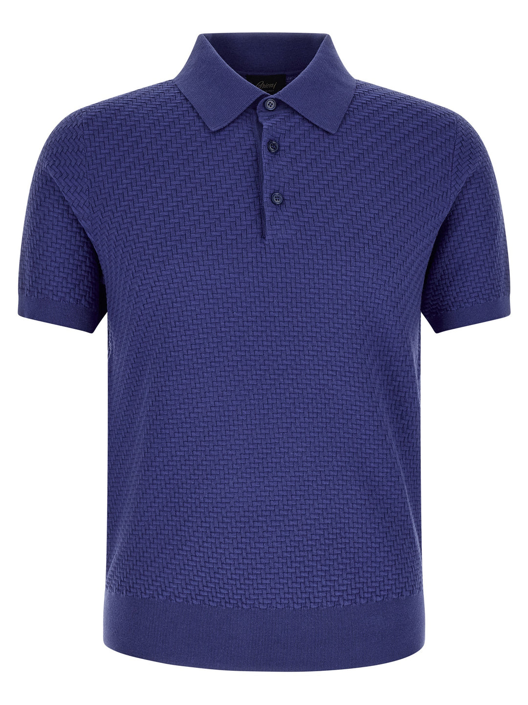 Brioni Weaving  Plot Polo - Blue | 51e62b90a8f2e439805913165668ca8612649e7d