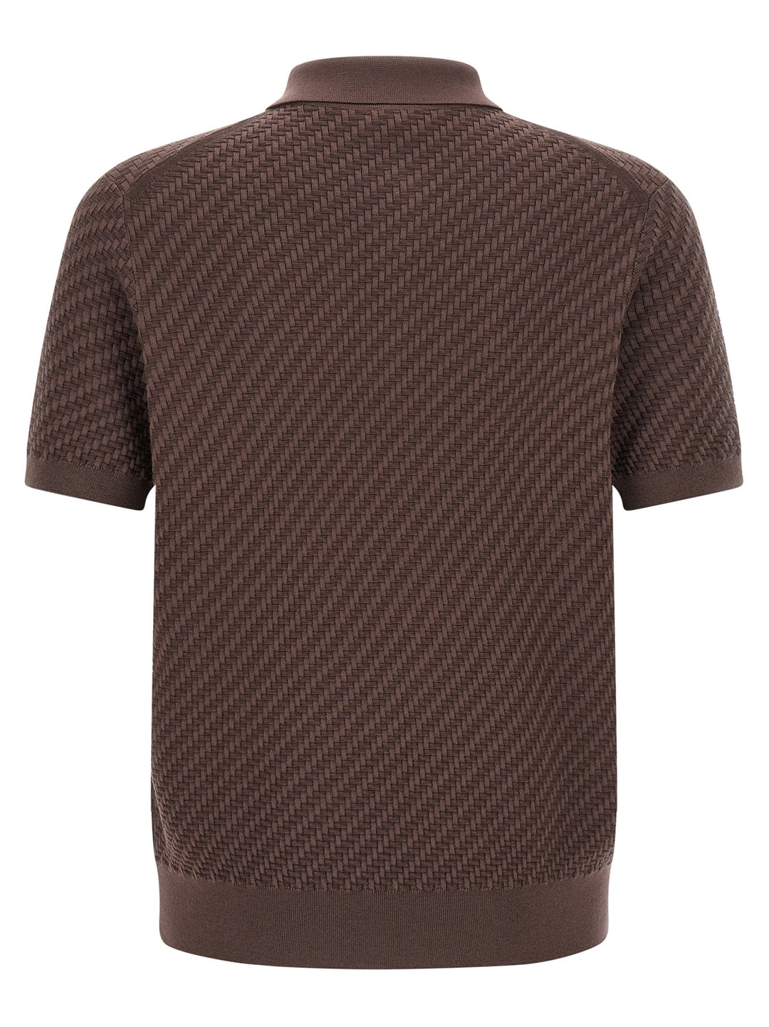 Brioni Weaving  Plot Polo - Brown | 93502de93ee566e38f51c948b8504bb284f15913