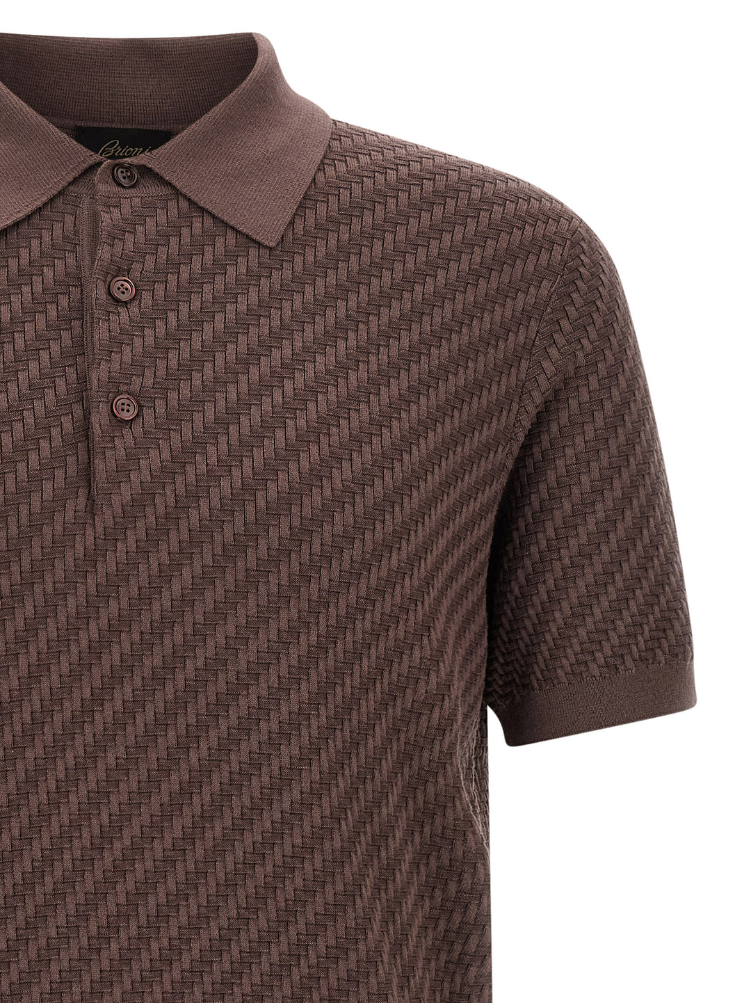 Brioni Weaving  Plot Polo - Brown | c720a80b5fb9f63d7e88506768fea6e7cba610de