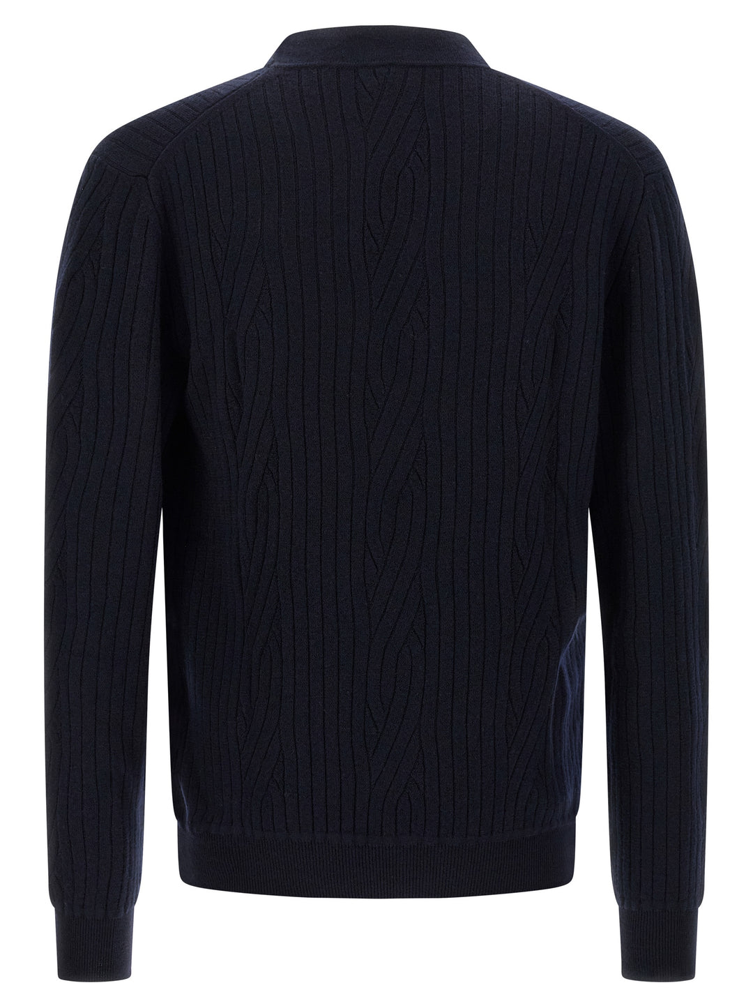 Brioni Ribbed And Braid Cardigan Sweaters and Cardigans - Blue | 66df4505fdd44dc6693f4522e26efc34333c18bd