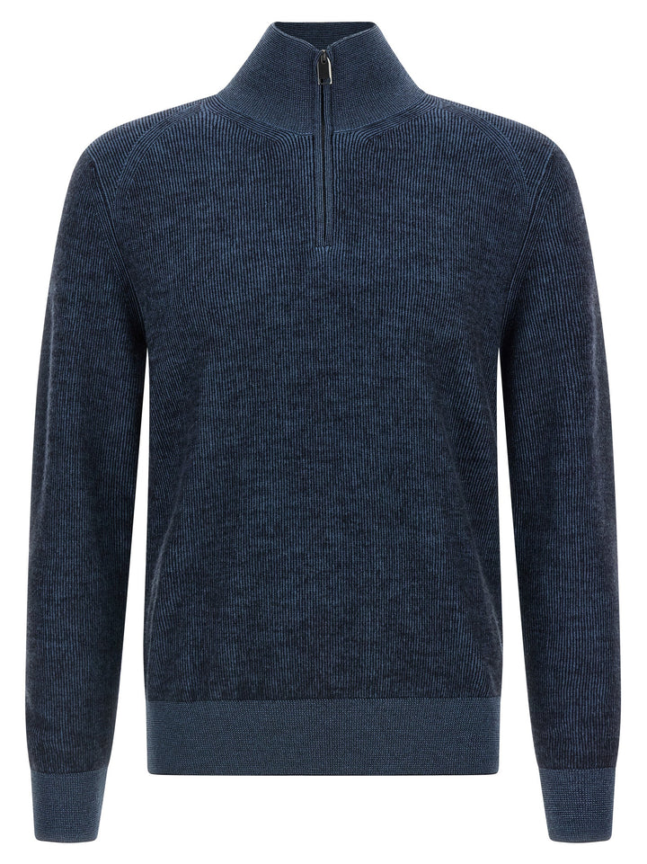 Brioni Half Zip Sweater Sweaters and Cardigans - Blue | 1fd619f619d85e9c940d3ed1cb6f564880d45371