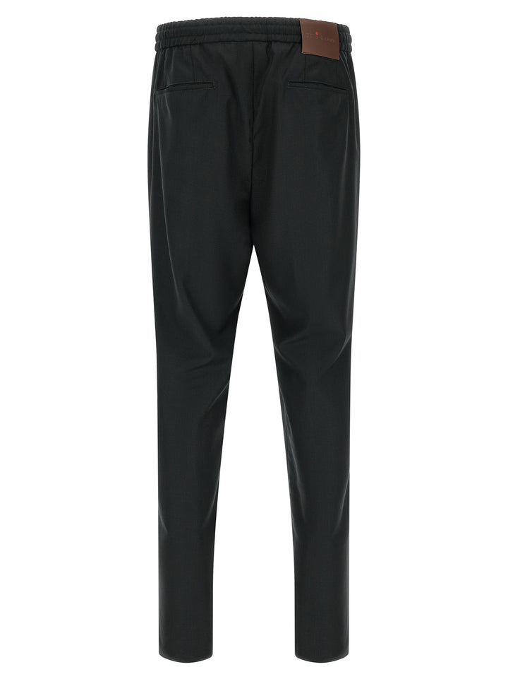 Kiton Red Button Pants - Gray | b529fd5b72a0370aef301ad43209195f962b441f