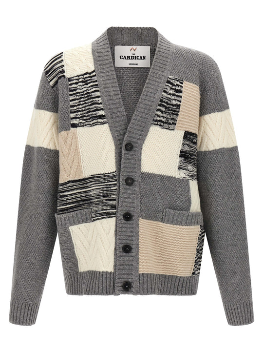 Patchwork Cardigan Sweaters And Cardigans Beige