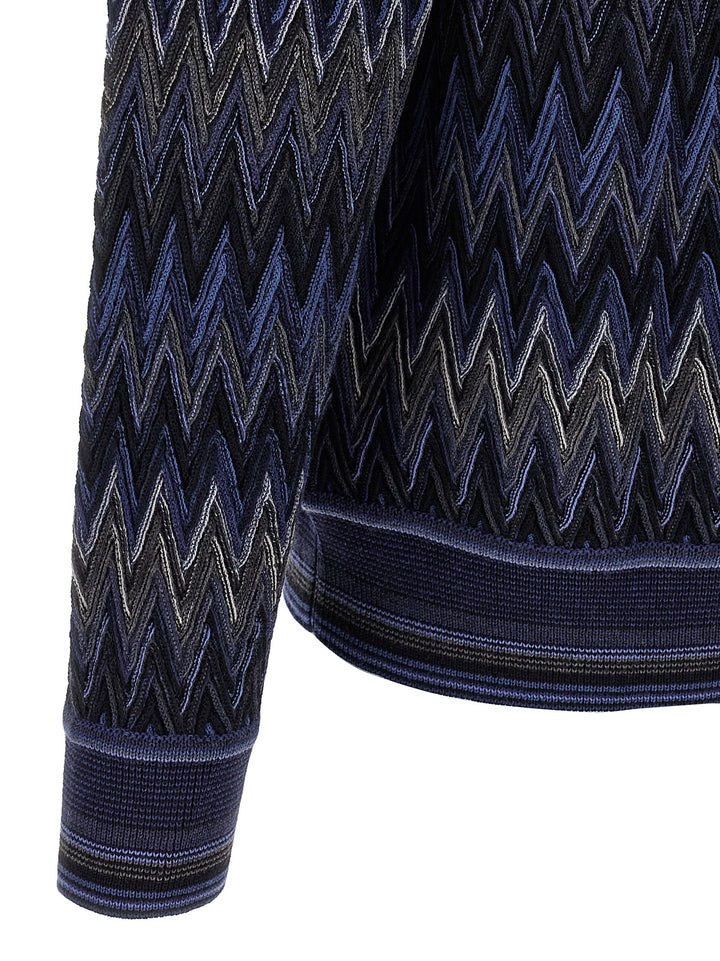 Missoni Zigzag Pattern Sweater Sweaters and Cardigans - Blue | 67eb4cd03e3f03c71c776ffd1663127be04d9d65