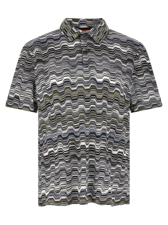 Irregular Zigzag Shirt Polo Green