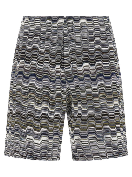 Irregular Zigzag Bermuda Shorts Bermuda And Short Green