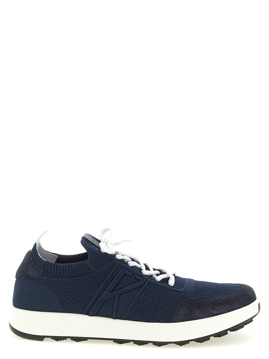 Technical Cotton Sneakers Blue