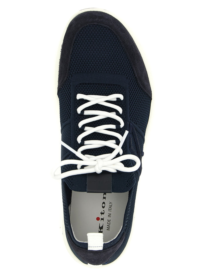 Kiton Technical Cotton Sneakers - Blue | 8ed0baf258c5b21bcf89cd0c0206281e68704995