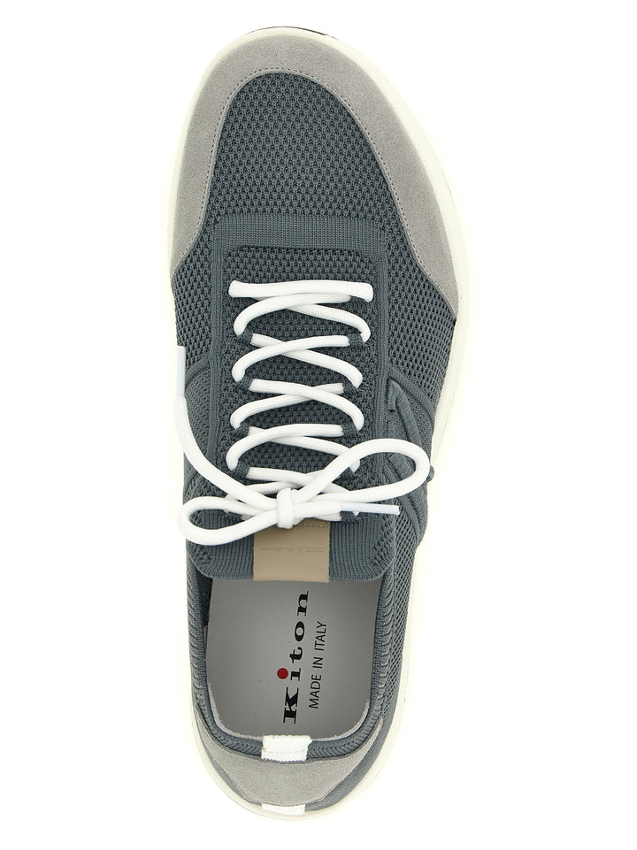 Kiton Technical Cotton Sneakers - Gray | 3d45a5b08af97296a8011159eb7c9617b145fa62