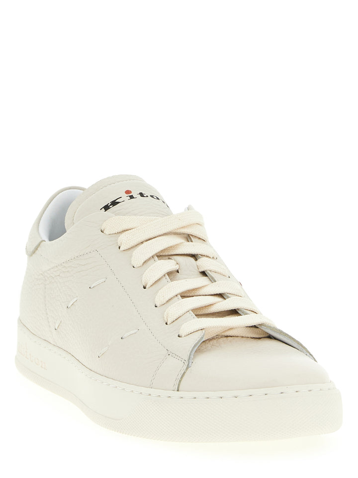 Kiton Leather Sneakers - White | 67bdf7d448ef3b79922027dde3c85bd1cc167c63