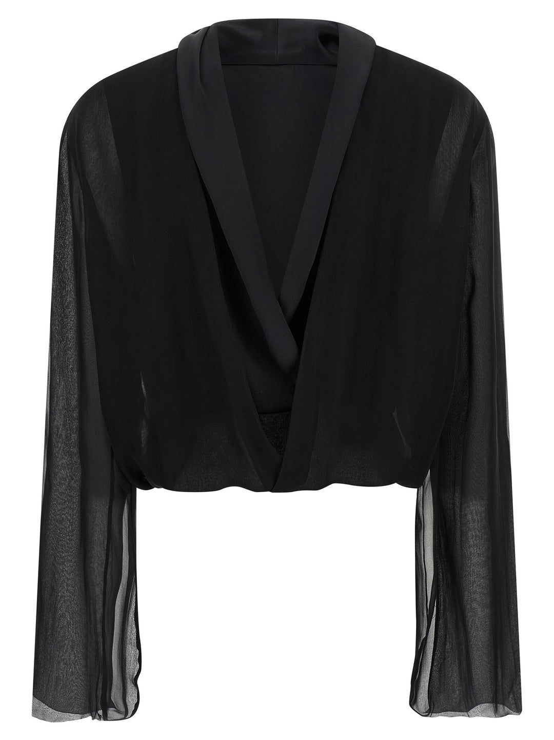 Alberta Ferretti Chiffon Shirt Shirt and Blouse - Black | 30a8f481015bb6ca633eff92084b58fd19f4c172