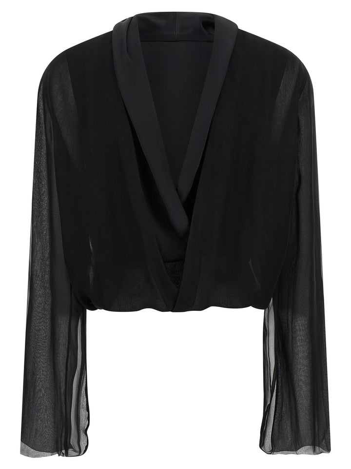 Alberta Ferretti Chiffon Shirt Shirt and Blouse - Black | 30a8f481015bb6ca633eff92084b58fd19f4c172