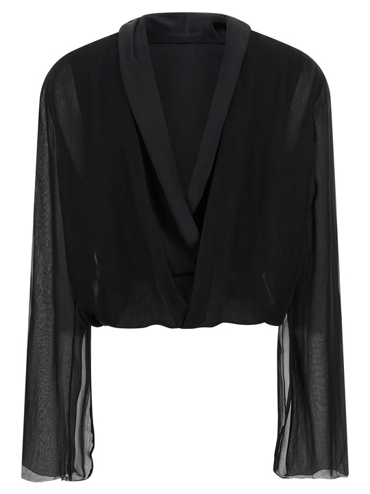 Chiffon Shirt Shirt And Blouse Black